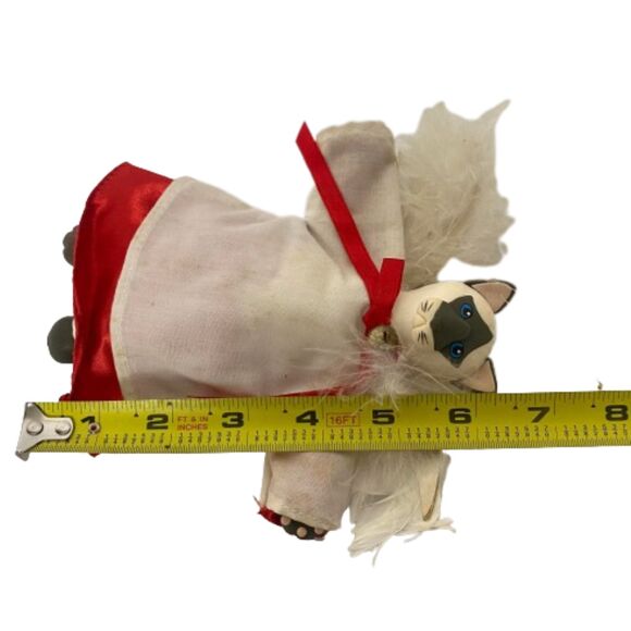 Cat Kitten Angel Handmade Christmas Ornament Hanging  Duffus Lizzy Torres VTG - Picture 4 of 7